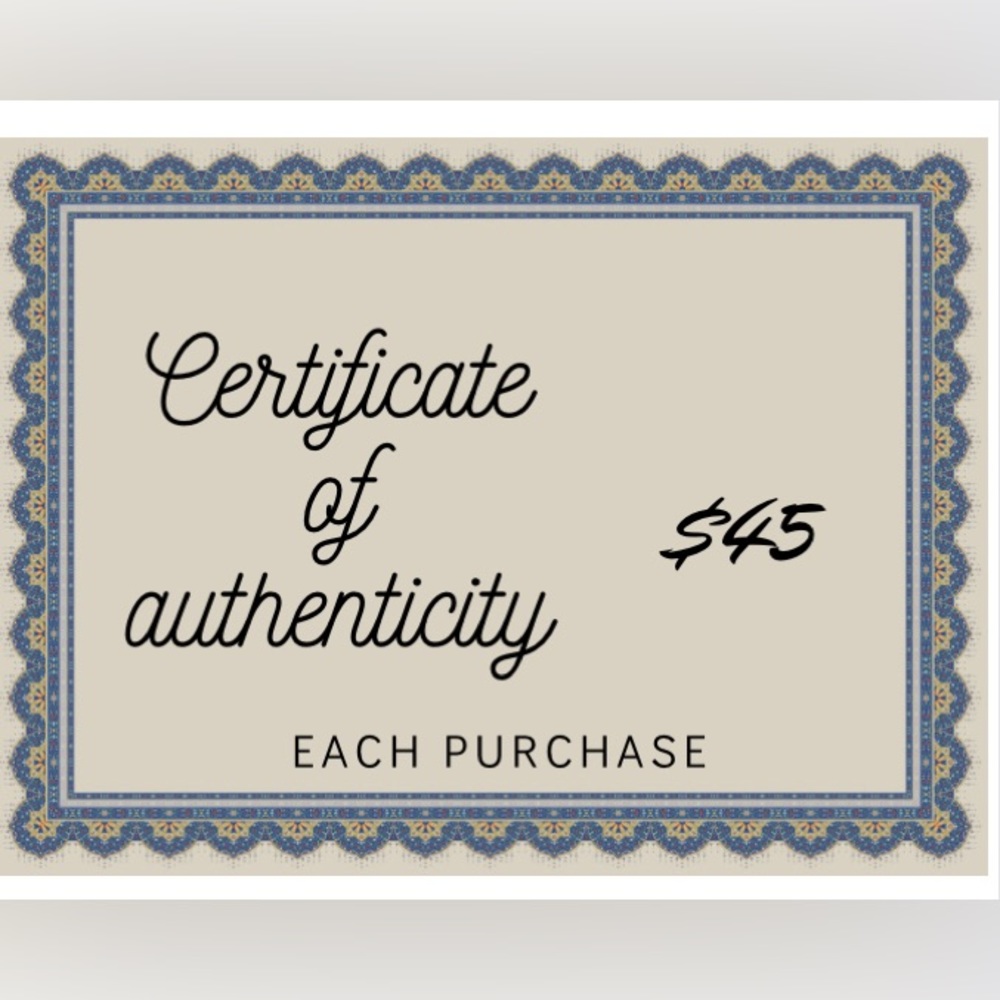 Certificate of authenticity